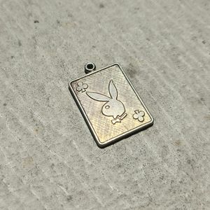 Vintage 1970's Playboy Club Bunny Playing Card Pendant Charm